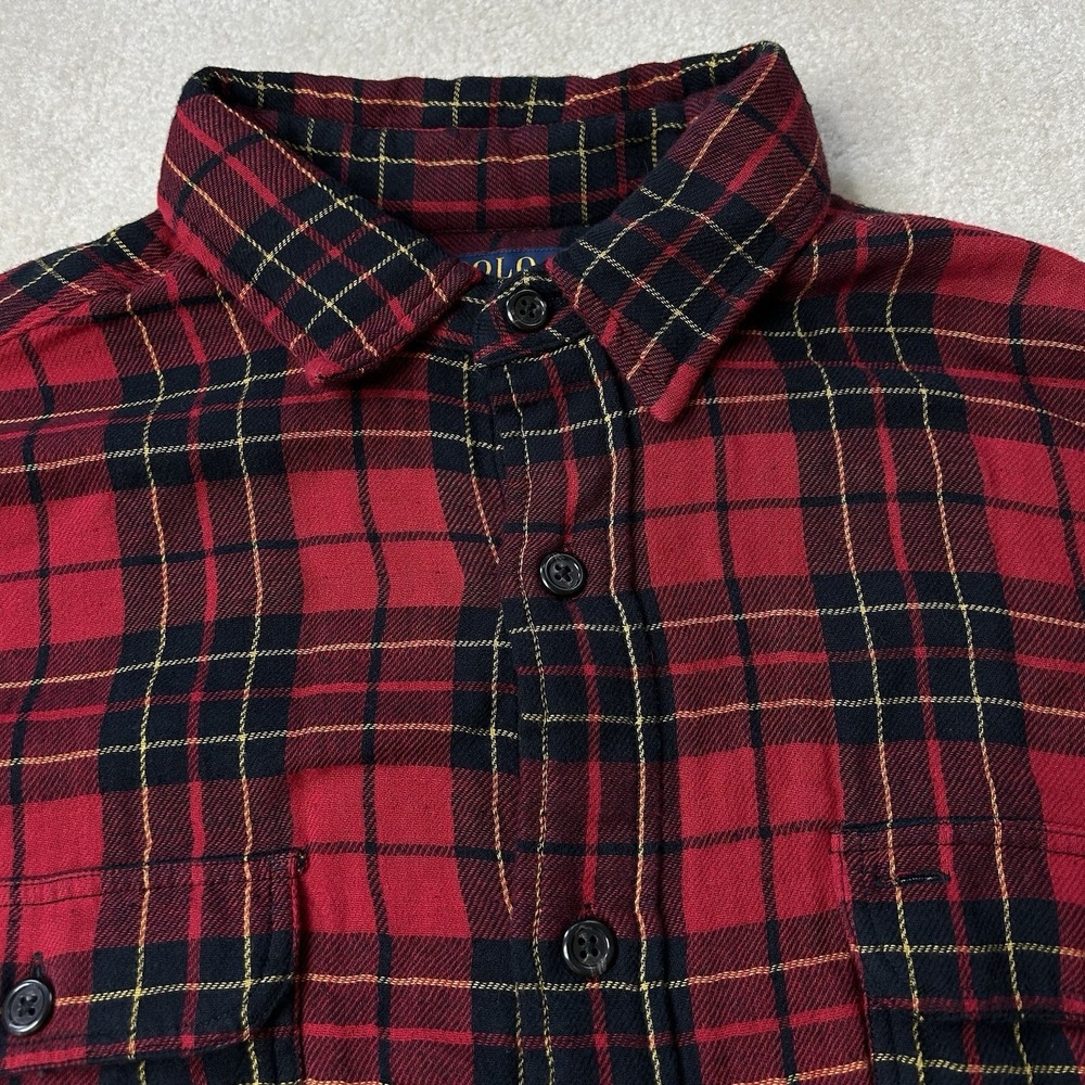 Polo Ralph Lauren Shirt Men's XXL Plaid Double Faced Button Up Flannel Workshirt